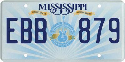 MS license plate EBB879