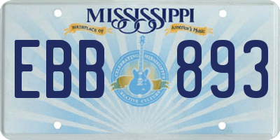 MS license plate EBB893