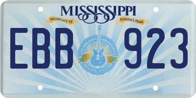 MS license plate EBB923