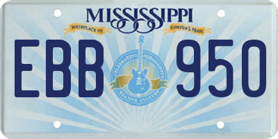 MS license plate EBB950