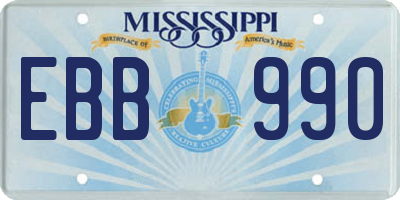 MS license plate EBB990