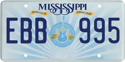MS license plate EBB995