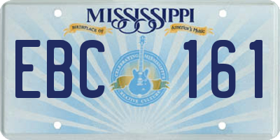 MS license plate EBC161