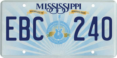 MS license plate EBC240