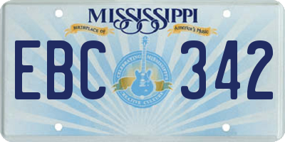 MS license plate EBC342