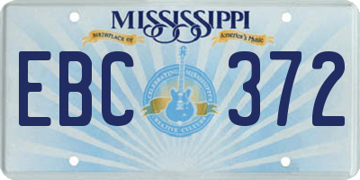 MS license plate EBC372
