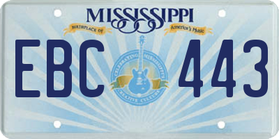 MS license plate EBC443