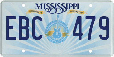 MS license plate EBC479