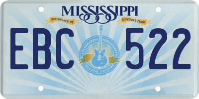 MS license plate EBC522