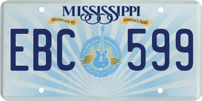 MS license plate EBC599