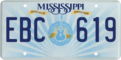 MS license plate EBC619