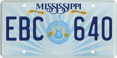MS license plate EBC640