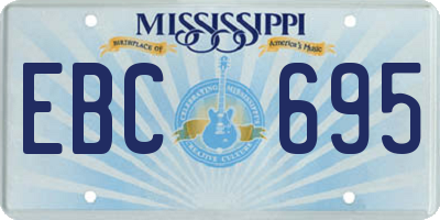 MS license plate EBC695