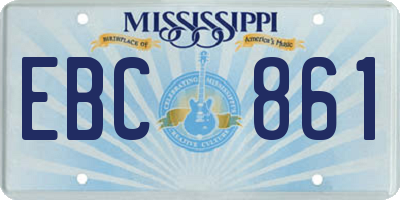 MS license plate EBC861
