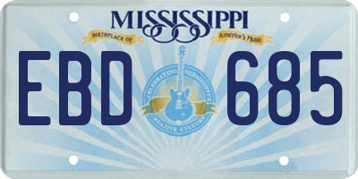 MS license plate EBD685