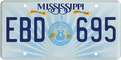 MS license plate EBD695