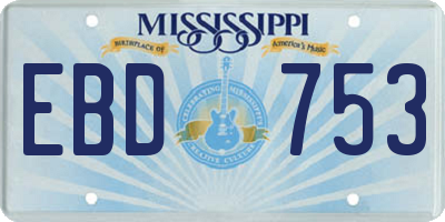MS license plate EBD753