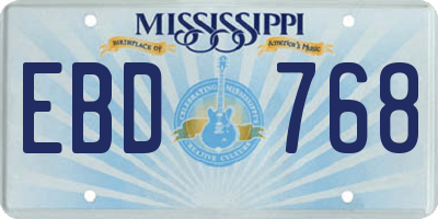 MS license plate EBD768