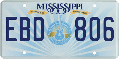 MS license plate EBD806