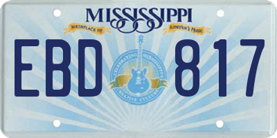 MS license plate EBD817