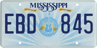 MS license plate EBD845