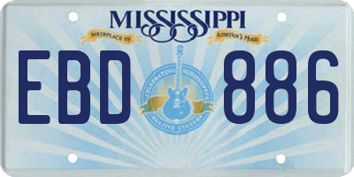 MS license plate EBD886