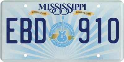 MS license plate EBD910