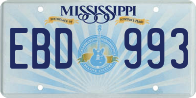 MS license plate EBD993