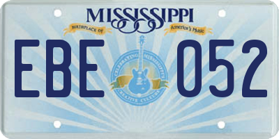MS license plate EBE052