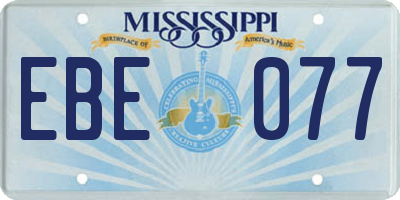 MS license plate EBE077