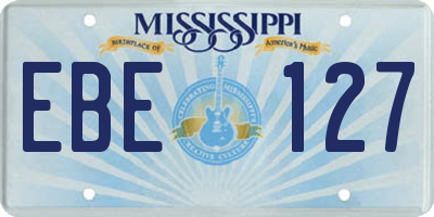 MS license plate EBE127