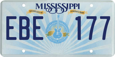 MS license plate EBE177