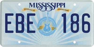 MS license plate EBE186