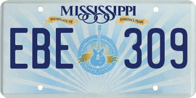 MS license plate EBE309