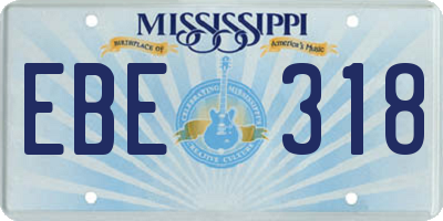 MS license plate EBE318
