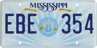 MS license plate EBE354