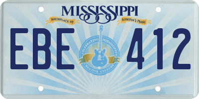 MS license plate EBE412