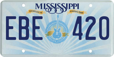 MS license plate EBE420