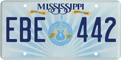 MS license plate EBE442