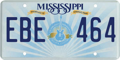 MS license plate EBE464