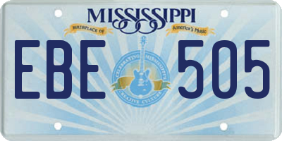 MS license plate EBE505