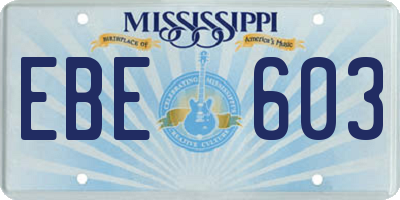 MS license plate EBE603