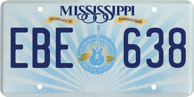 MS license plate EBE638
