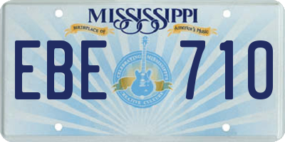 MS license plate EBE710