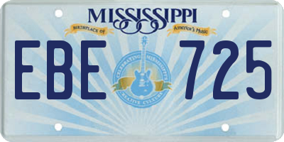 MS license plate EBE725