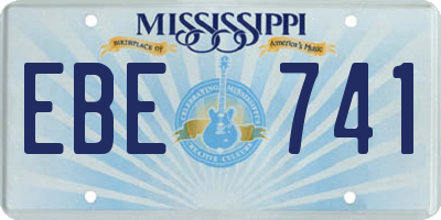 MS license plate EBE741