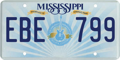MS license plate EBE799