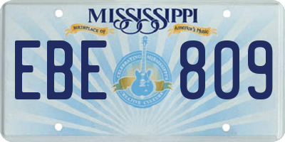 MS license plate EBE809