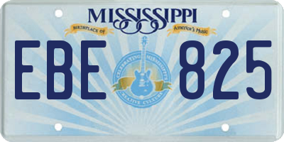 MS license plate EBE825
