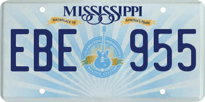 MS license plate EBE955